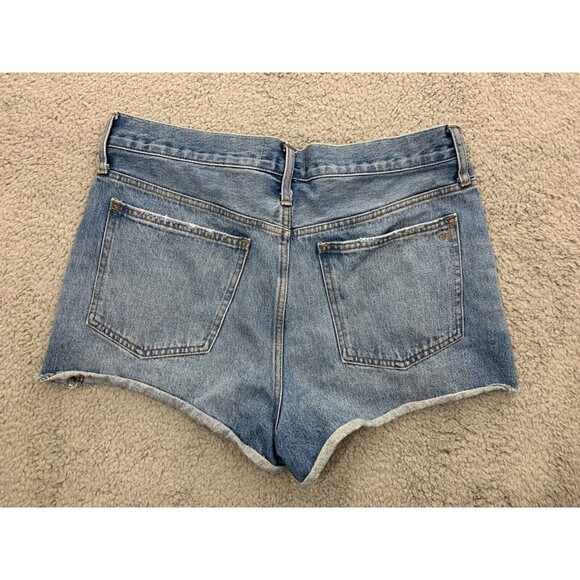 MadeWell Denim Blue Jean Distressed Cropped Daisy Dukes Short Shorts 5 Pockets - Picture 5 of 13